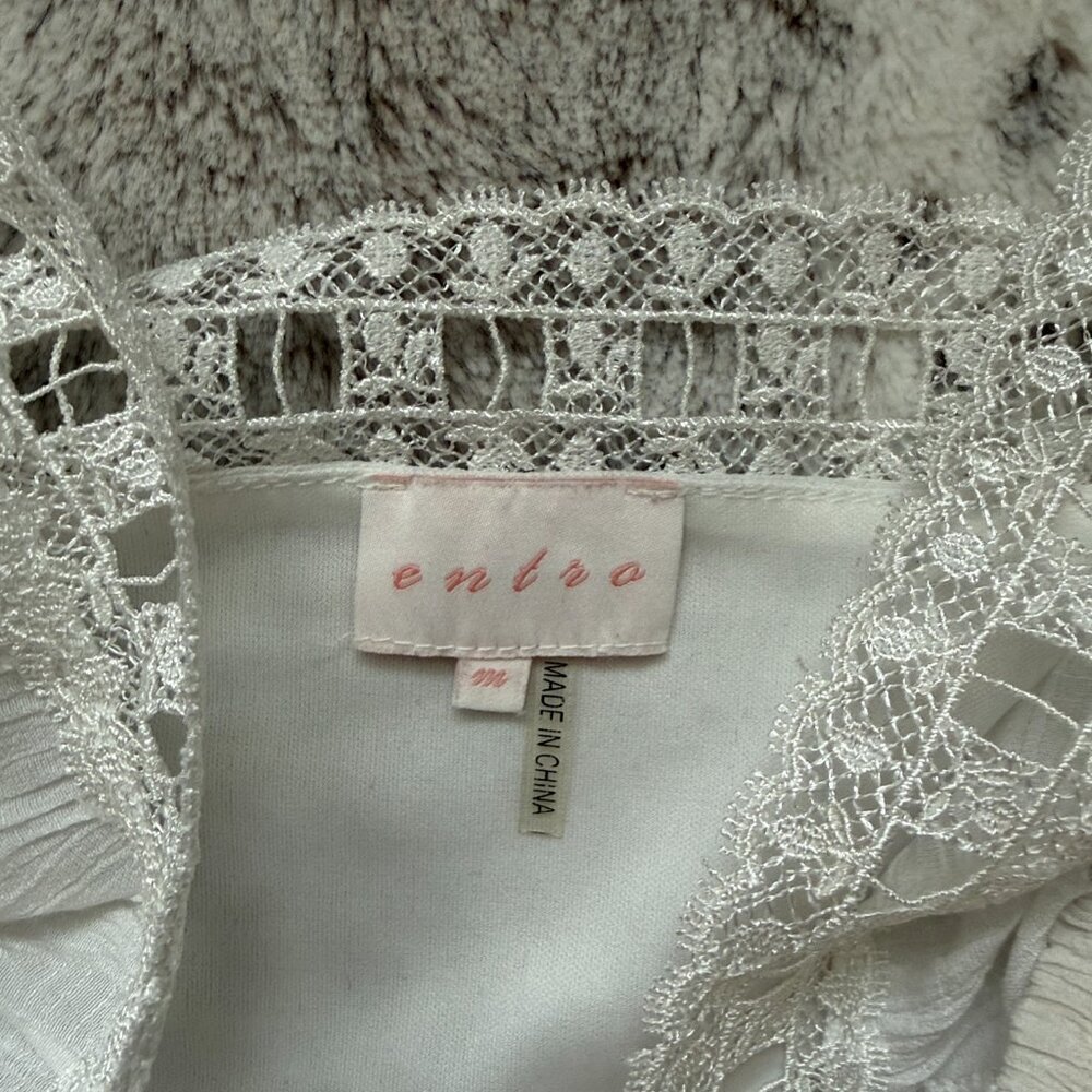 Anthropologie Entro white lace dress medium angelic cottagecore festival boho - Picture 10 of 11